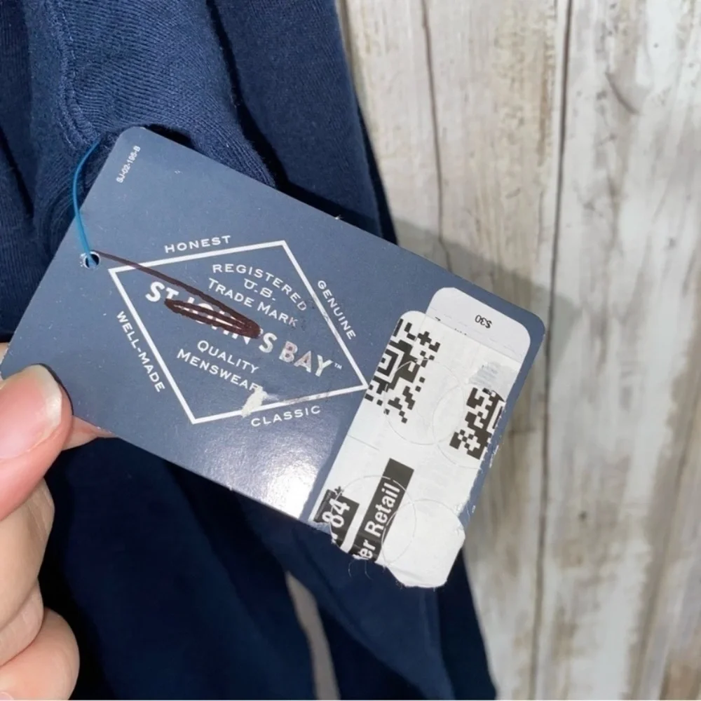 NWT St. John Navy Slim Fit Legacy Mockneck Tee - Picture 6 of 6